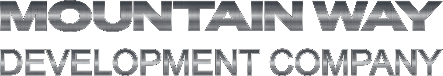 logotype Text logo displaying "Mountain Way Development Company" in metallic font.